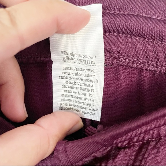 Victoria's Secret Pink Active Skinny Trackpant Burgundy Side Stripe Logo S-M - Picture 11 of 11